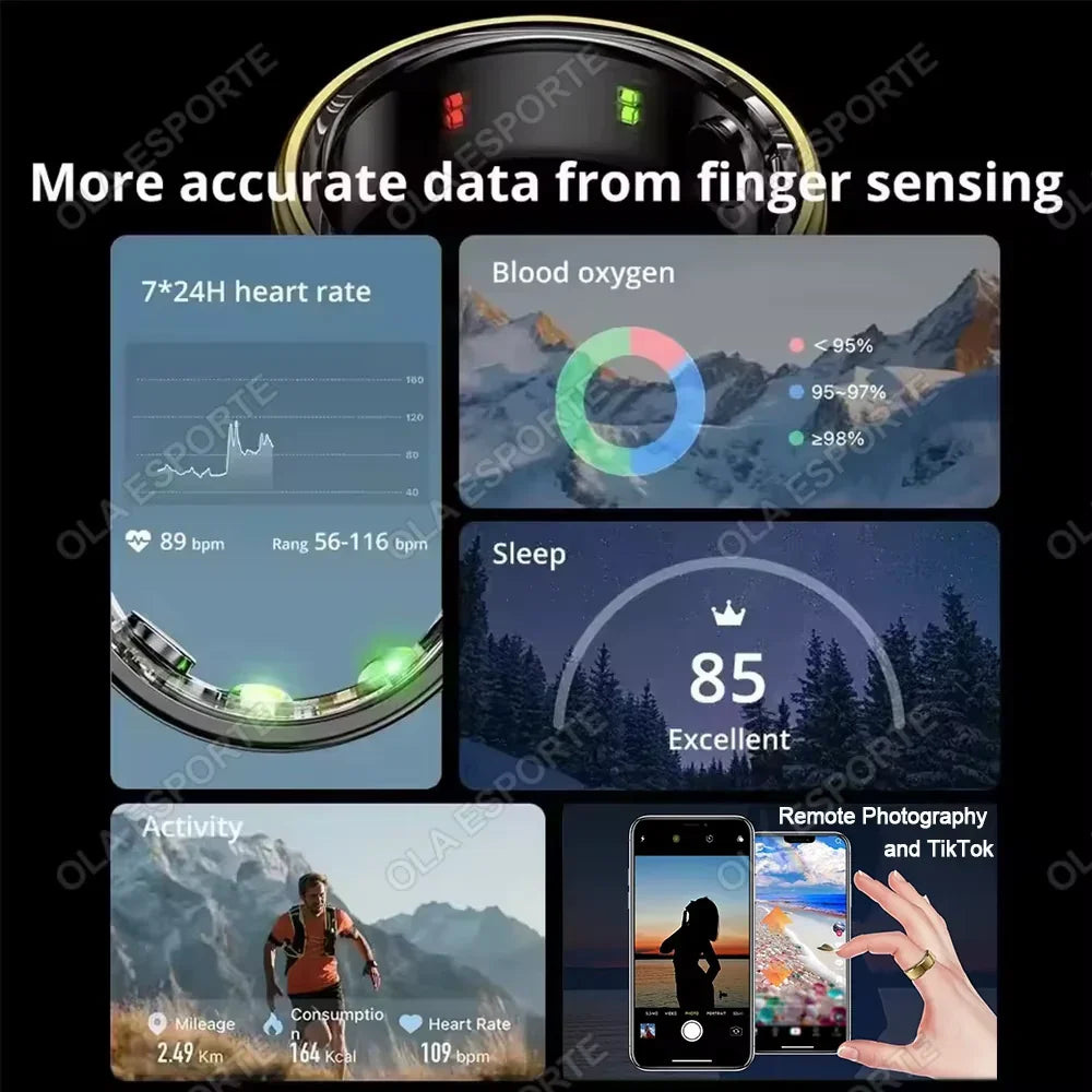 Waterproof Smart Ring Health Tracker